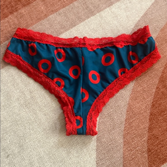 Phish donut Red and Blue Polka Dot Lace Trim Panties never worn. - Picture 3 of 4